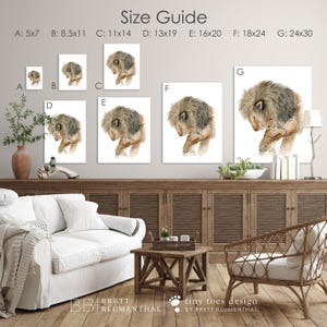 Print met moeder en babywolf, muurdecoratie met bosmotief voor de kinderkamer. afbeelding 8