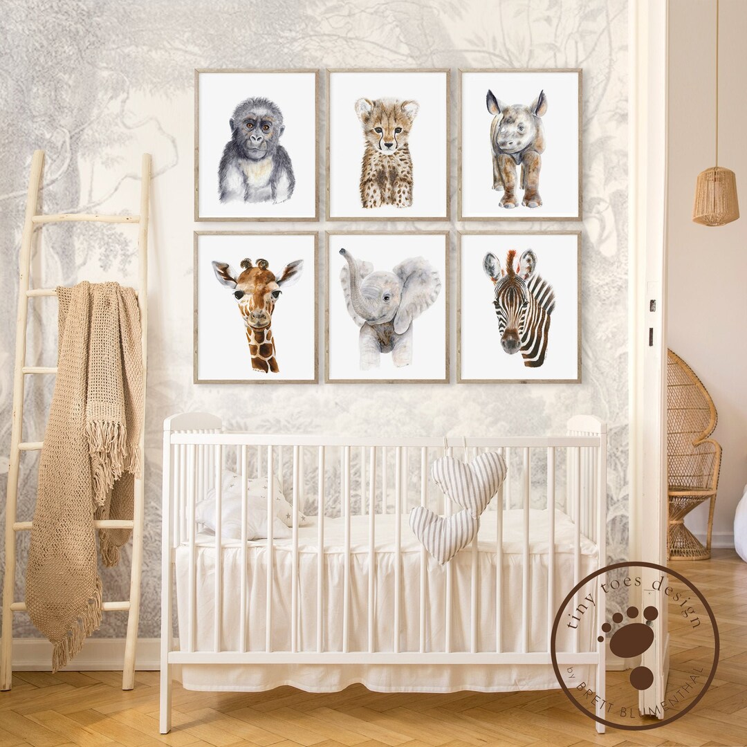 Baby Animal Prints, Safari Animal Nursery Prints, Baby Décor, Safari ...