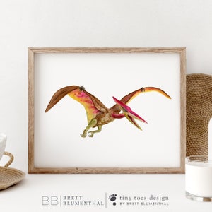 Pteranodon Print, Dinosaur Wall Art, Pterodactyl Watercolor, Kids Dinosaur Art, Dino Art Print, Kids Wall Art, Jurassic World, Dino Decor