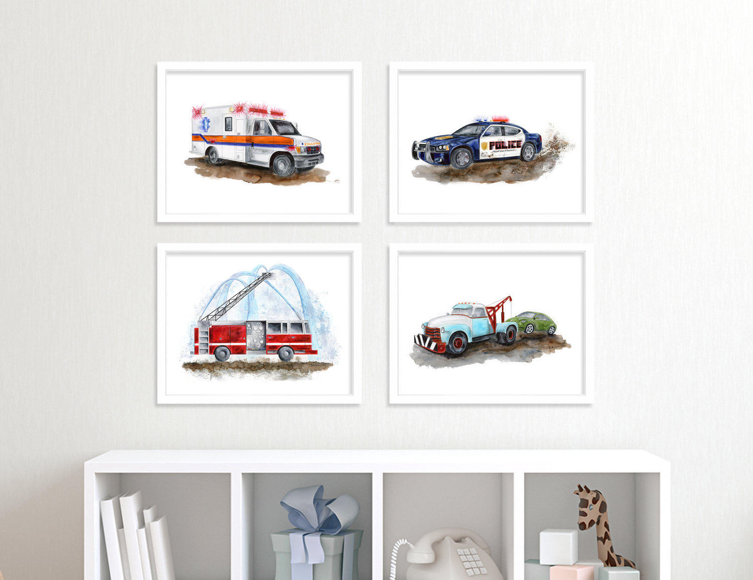 Toddler Room Decor Fire Truck Nursery Art Fire Truck Print | Etsy