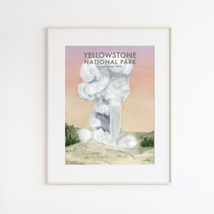 Old Faithful, Old Faithful Geyser, Old Faithful Art, Old Faithful Picture, Nature Print, National Park Print, Yellowstone Print, Geyser