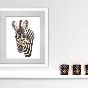 Safari Nursery Print Zebra Watercolor Art Animal Portrait - Etsy