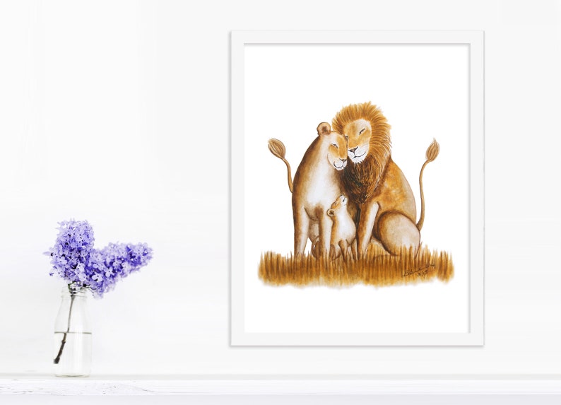 Lion Nursery Art Lion Art Nursery Print Baby Boy Room Décor image 1