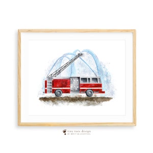 Toddler Room Decor Fire Truck Nursery Art Fire Truck Print - Etsy