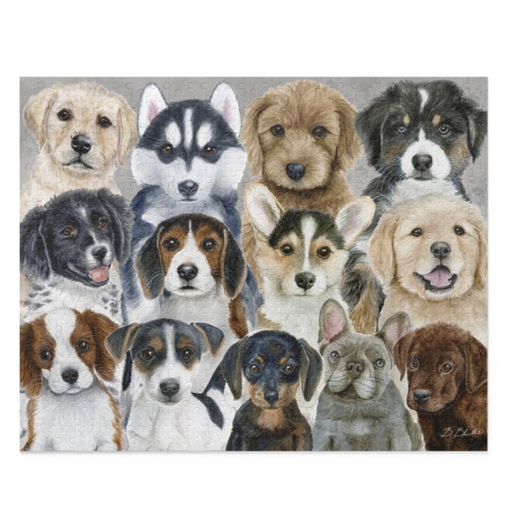 Puppy Puzzle, Cute Dog Puzzle, Puzzle Gift, Family Gift, Jigsaw Puzzle, Art  Puzzle, Holiday Christmas Gift, 252, 500, 1000 Pieces for Adult 