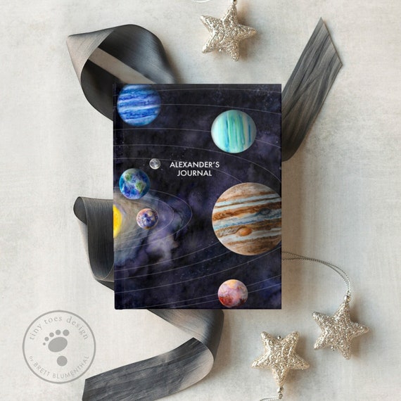 Personalized Gift for Kids, Daily Journal, Solar System Sketchbook, Custom Gift, Travel Notebook, Gratitude Journal, Dream Diary