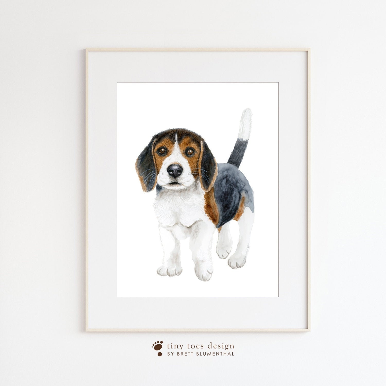 Beagle Wall Decor Dog Art Print New Puppy Gift Personalized Pet Painting