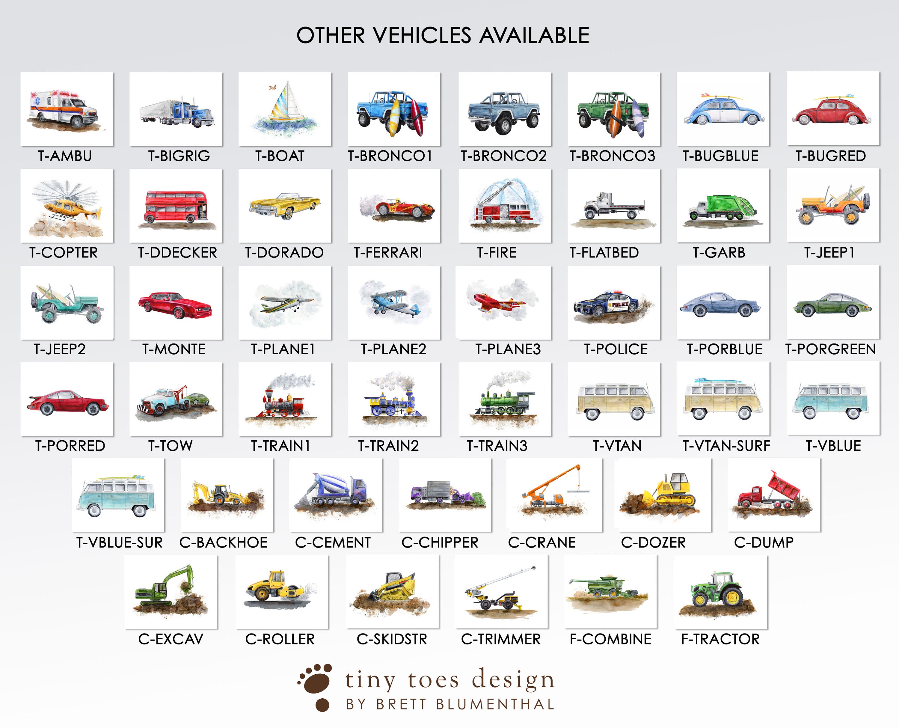 Vintage Car Print Set Car Prints Car Watercolors Vintage | Etsy