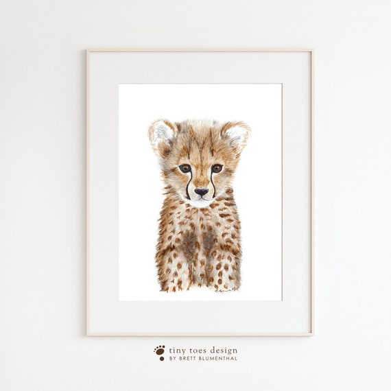 Safari Animal Nursery Baby Cheetah Print Animal Art Cheetah - Etsy