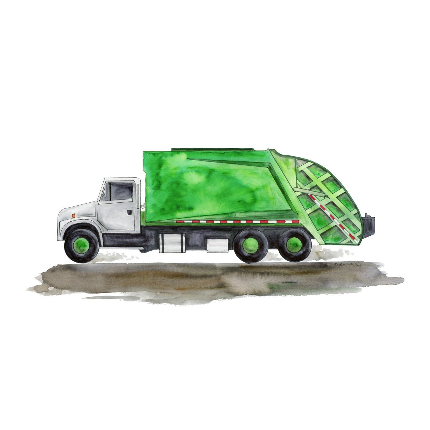 Home & Living Garbage Truck Print Garbage Truck Poster Truck Print