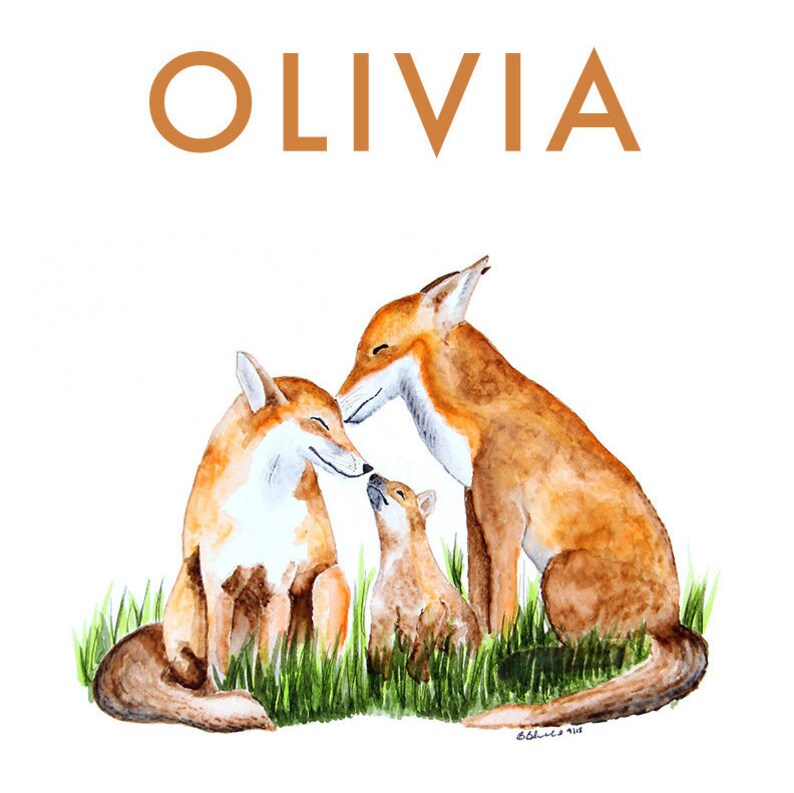 Woodland Animal Personalized Baby Decor Custom Nursery Art Etsy