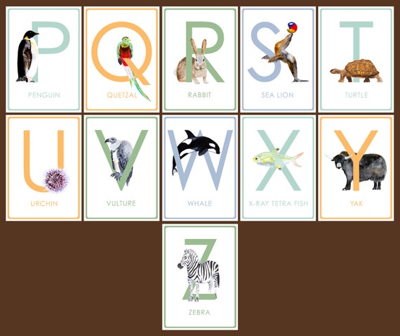Printable Alphabet Letters Animal Alphabet Printable Flash - Etsy Printable Alphabet Letters Animal Alphabet Printable Flash - Etsy