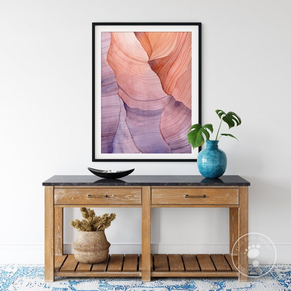 Southwest Wall Art, Antelope Canyon Painting, Abstract Watercolor, Desert Print, Southwestern Decor, Utah Art, Abstract Print, Minimalist