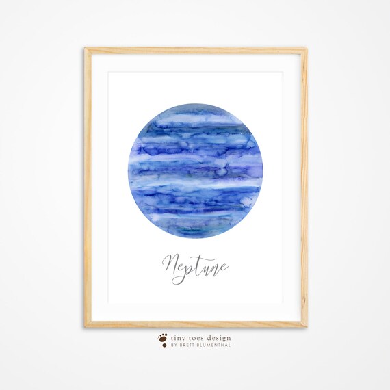 Planet Print Neptune Poster Science Teacher Gift Planet | Etsy