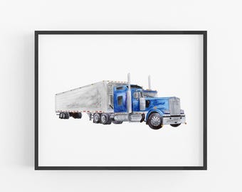 Muurkunst met oplegger voor lange afstand vrachtwagen, grote print, jongenskamer