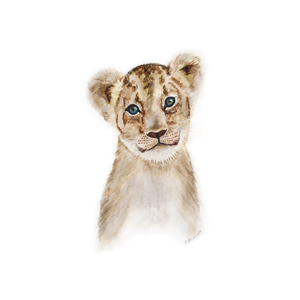 Lion Art Print Safari Nursery Art Kids Wall Decor Lion Wall Etsy