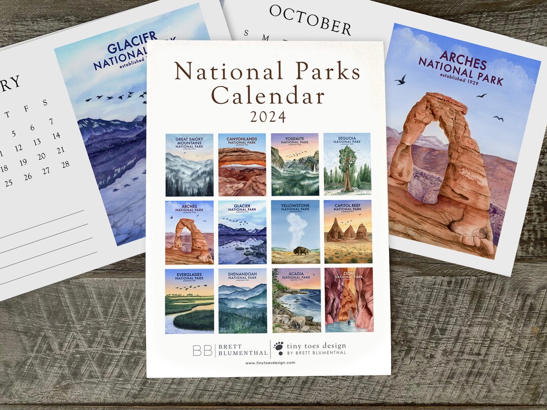 2024 National Park Calendar Desk Calendar National Park Desk Etsy UK