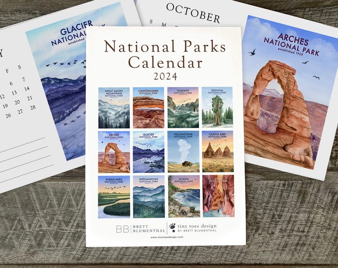 2024 National Park Calendar, Desk Calendar, National Park Desk Calendar