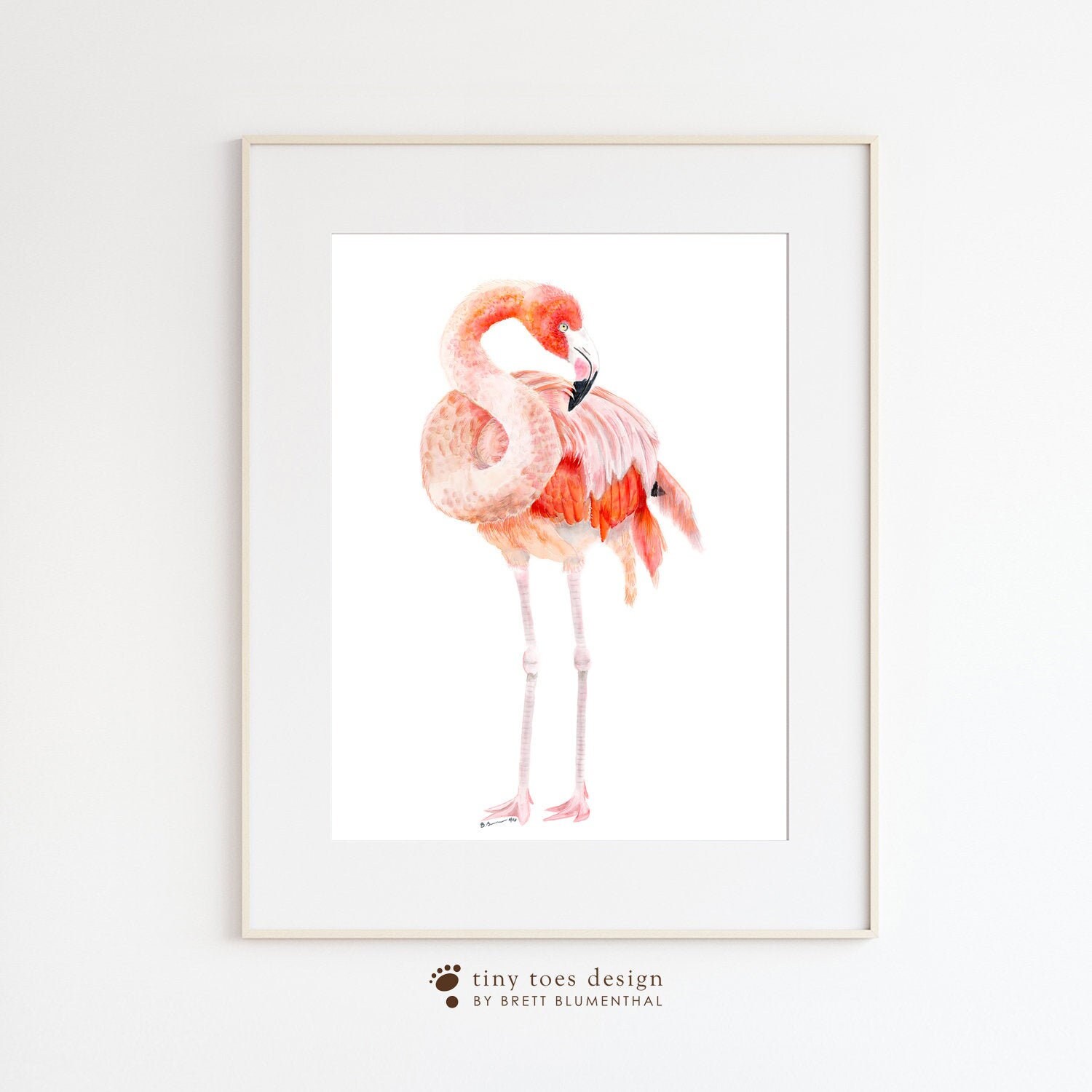 watercolor art tropical bird wall decor Flamingo print pink bird painting watercolor bird print girls room printable art