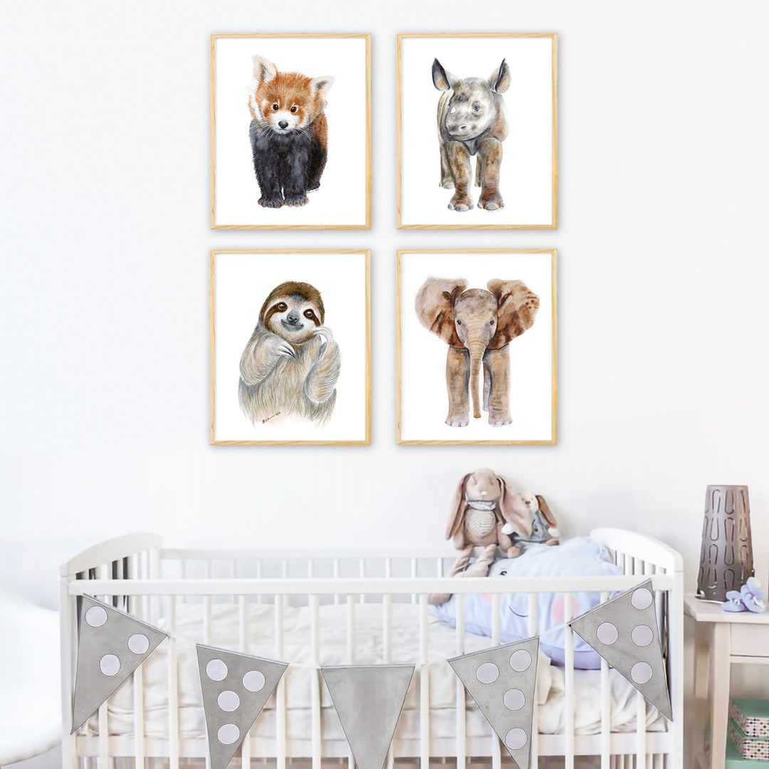 Animal Prints for Nursery, Baby Animals Print Set, Cute Animal Art ...
