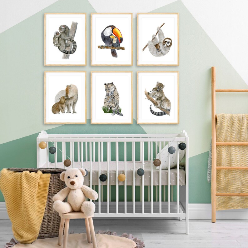 Coati Watercolor Jungle Nursery Art Rainforest Animals Etsy