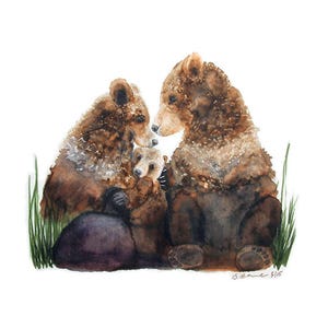 Woodland Animal Family Print Set of 6, Nursery Wall Art image 3