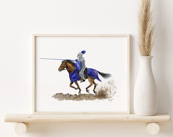Little Knight Nursery Art – Stampa murale di fiabe medievali per bambini
