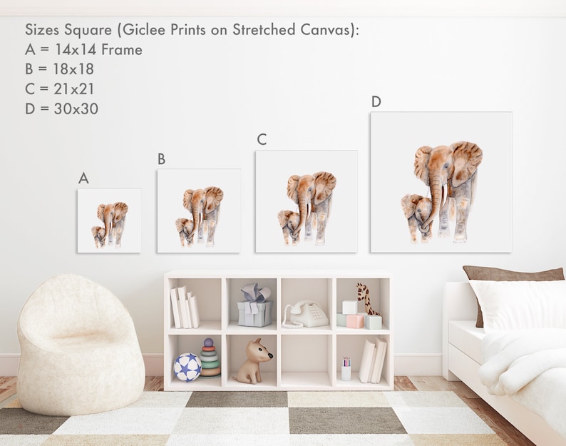 Safari Animal Canvas Nursery Art Canvas Wall Art Canvas Wall Etsy