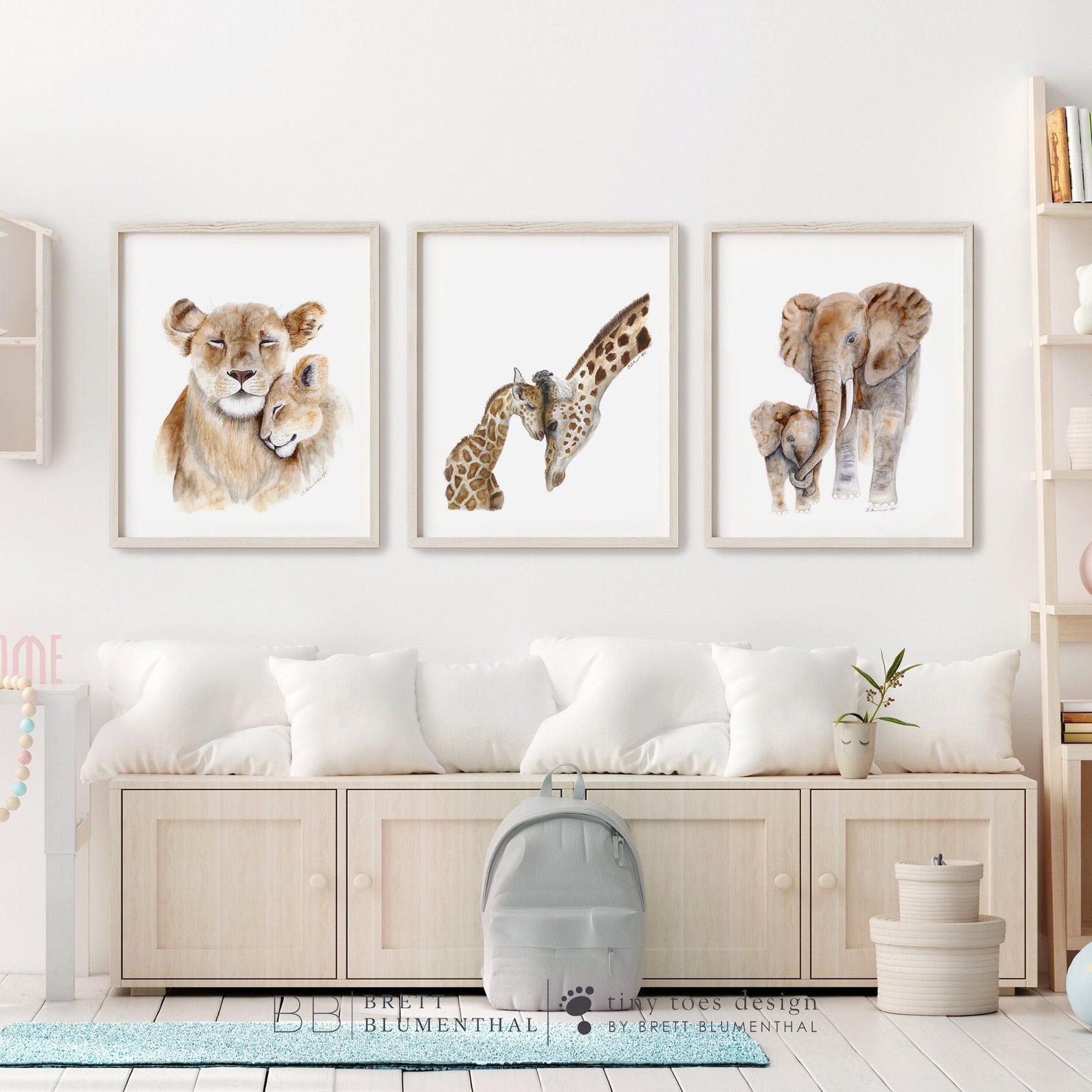 Safari Nursery Decor, Printed Art, Safari Animal Prints, Nursery Wall
