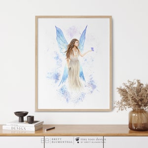 Fairy Painting, Fairy Nursery Print, Fantasy Wall Art, Fairy Watercolor Art, Fairy Art Print, Girl Room Decor, Fantasy Nursery Art