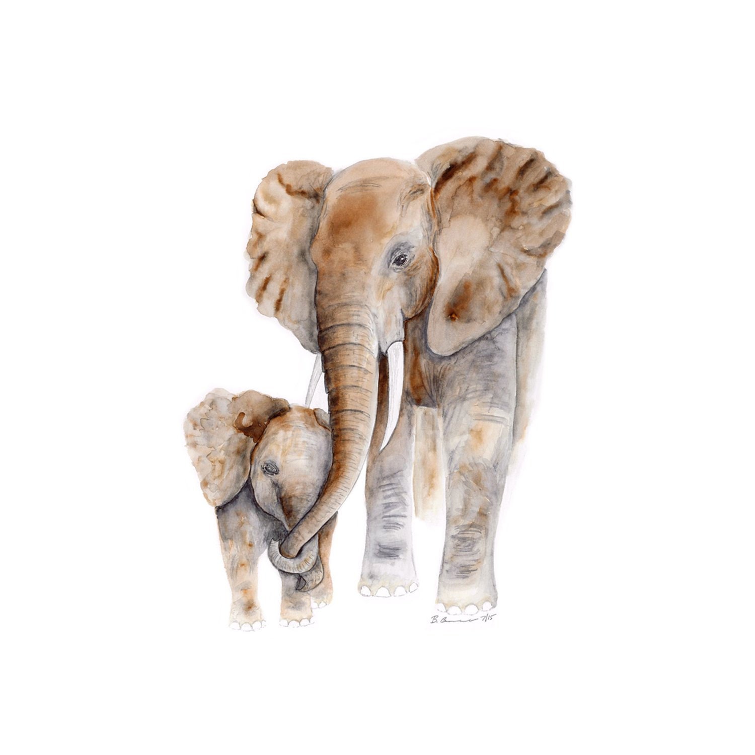 Olifant cadeau, moeder en baby olifant Art Print, kunst olifant  kinderkamer, nieuwe moeder, olifant print, moeder als cadeau, safari dieren  schilderen - Etsy België, image size:1500x1500