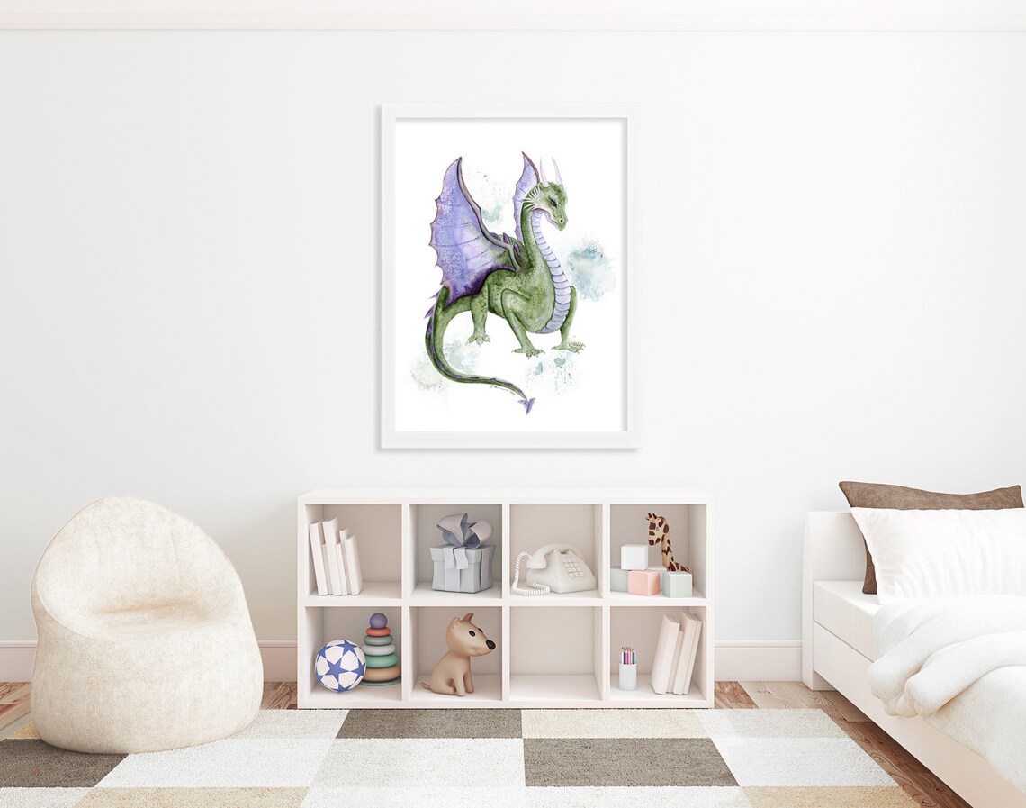 Dragon Print Large Dragon Poster Fairy Tale Art Dragon - Etsy