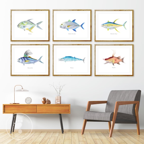 Fish Prints, Fishing Wall Art, Angler Fish Art, Deep Sea Fishing Print Set,  Gifts for Men, Florida Decor, Kitchen Wall Art, Man Cave Decor -  Canada
