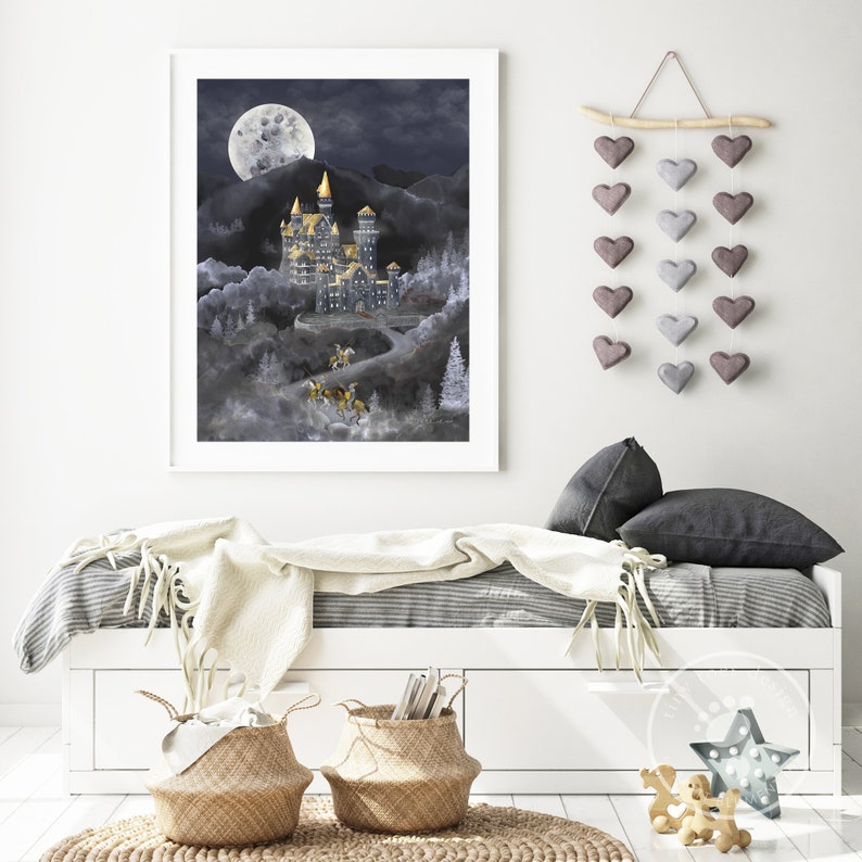 Castle Wall Art Castle Nursery Boys Room Decor Knight and | Etsy