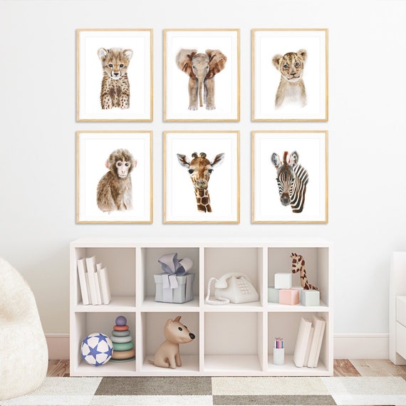 Baby Animal Prints Gender Neutral Nursery Decor Safari Nursery Prints Safari Animal Art Baby Room Decor Kids Art Jungle Animals