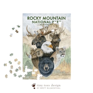 Rocky Mountain National Park Puzzle, Colorado Wildlife Puzzle, Landscape Puzzle, Unique Holiday Gift, 252, 500, 1000 Piece Jigsaw Puzzle