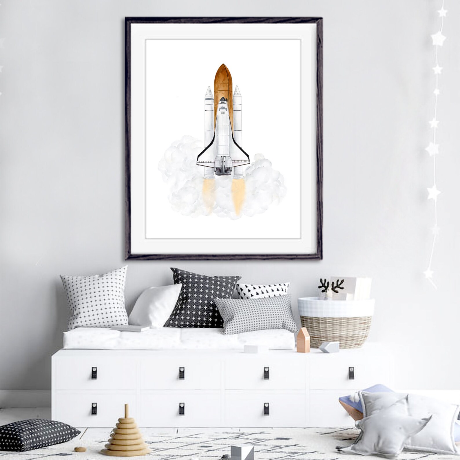Space Shuttle Print Astronaut Art Outer Space Decor NASA | Etsy