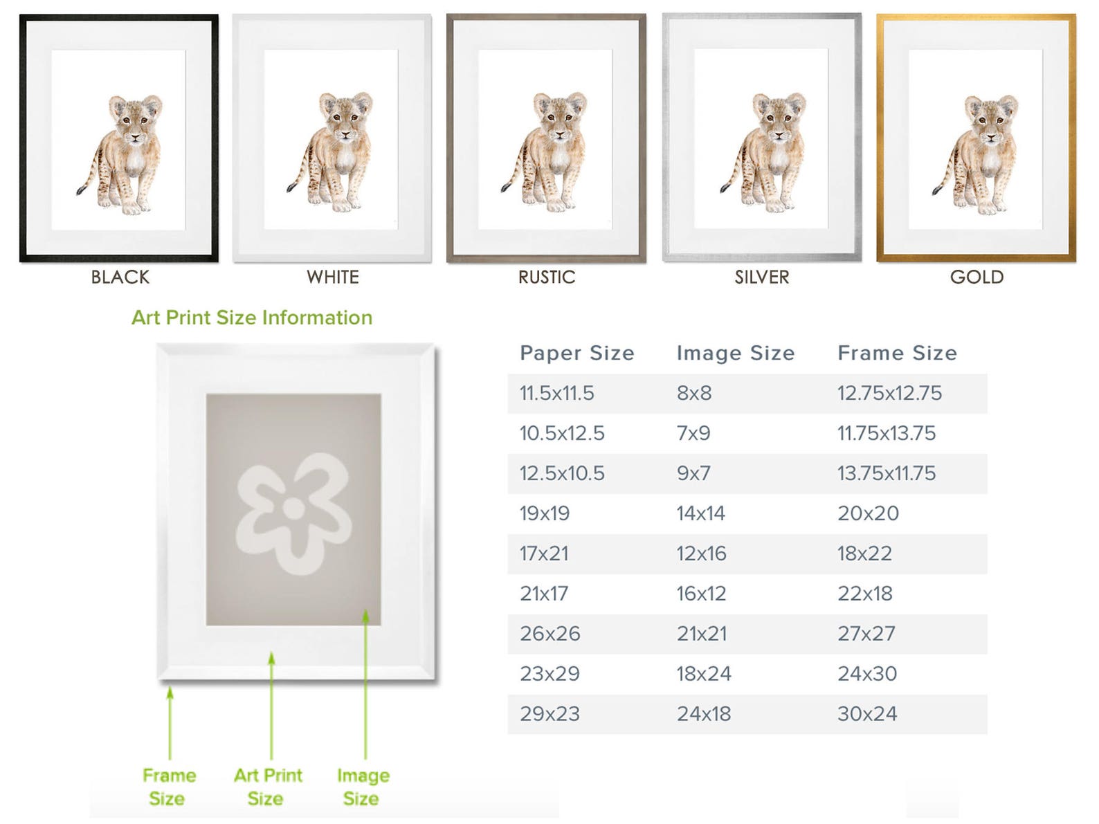 Baby Animal Framed Art Framed Nursery Prints Safari Etsy