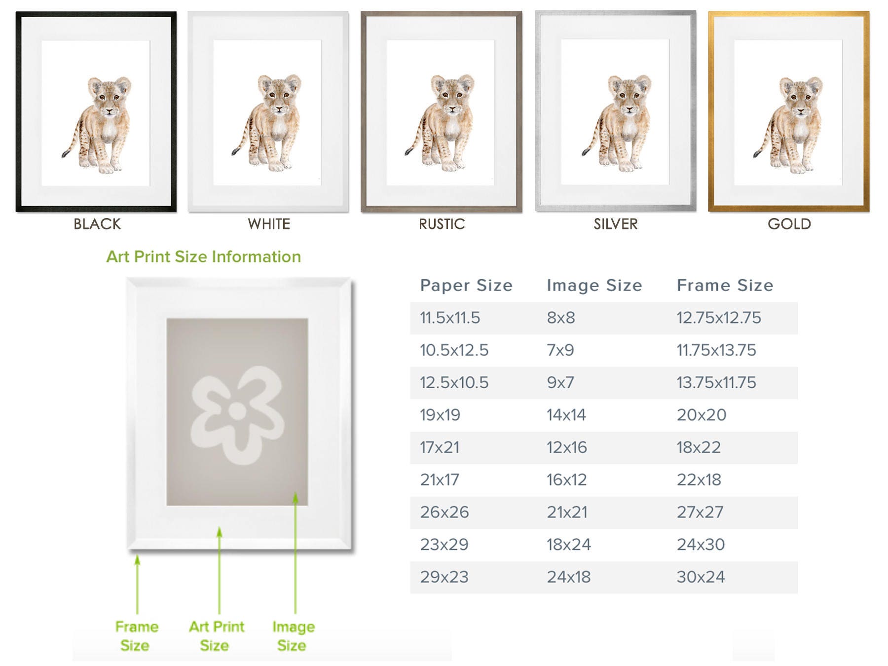 Baby Animal Framed Art Framed Nursery Prints Safari Etsy