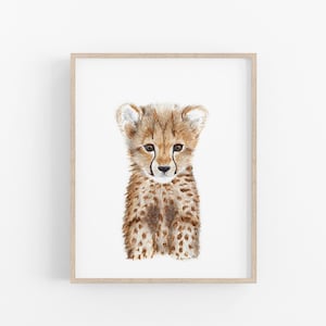 Cheetah Nursery Print, Watercolor Safari Wall Art