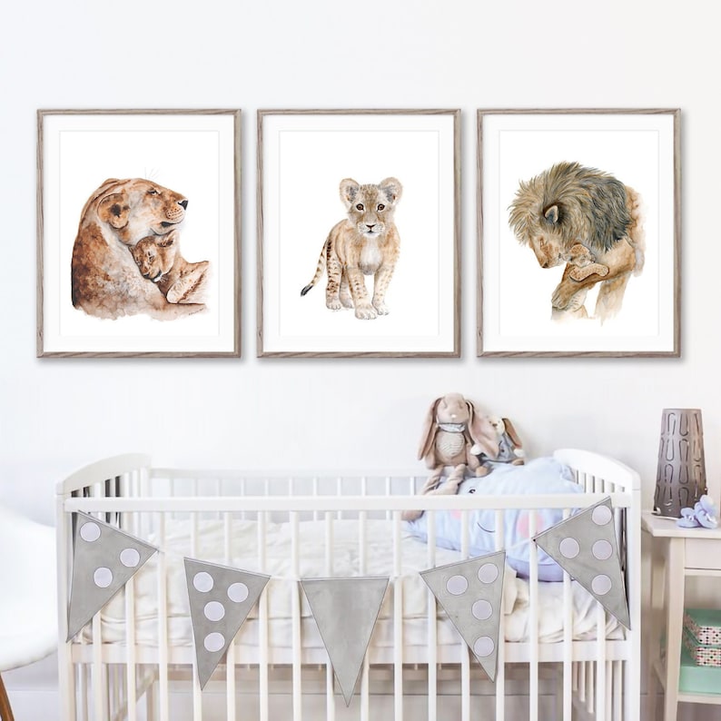 Lion Nursery Decor Safari Nursery Art Animal Prints Baby Etsy