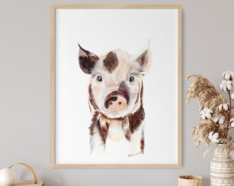 Baby Pig Art, Farm Nursery Decor, Farm Animal Print, Baby Animal Print, Pig Print, Farm Decor, Baby Decor, Farm Art, Pig Decor, Piglet