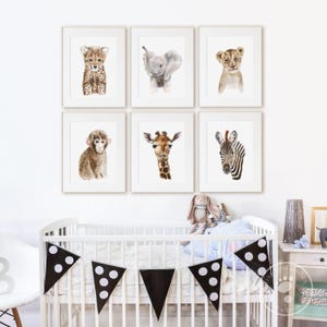 Giraffe Nursery Art, Safari WatercolorPlayroom Decor image 9