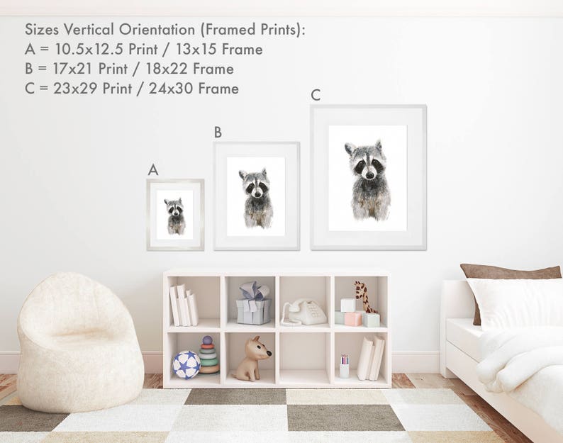 Framed Animal Prints Woodland Nursery Prints Framed Etsy