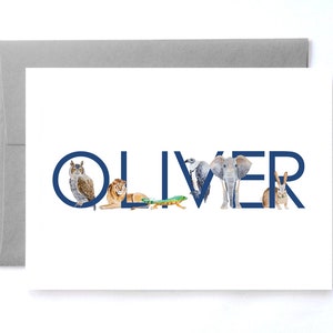Papelería infantil personalizada, regalo de niño personalizado, papelería para niños, regalo personalizado para niños, tarjetas de nombre, regalo de nombre, notas de agradecimiento personalizadas