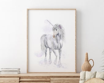 Unicorn Print - Fairy Tale Nursery - Gift for Her - Unicorn Nursery - Childrens Art Print - Fairy Tale Art - Kids Wall Decor - Girl Room