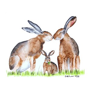 Woodland Animal Family Print Set of 6, Nursery Wall Art image 4