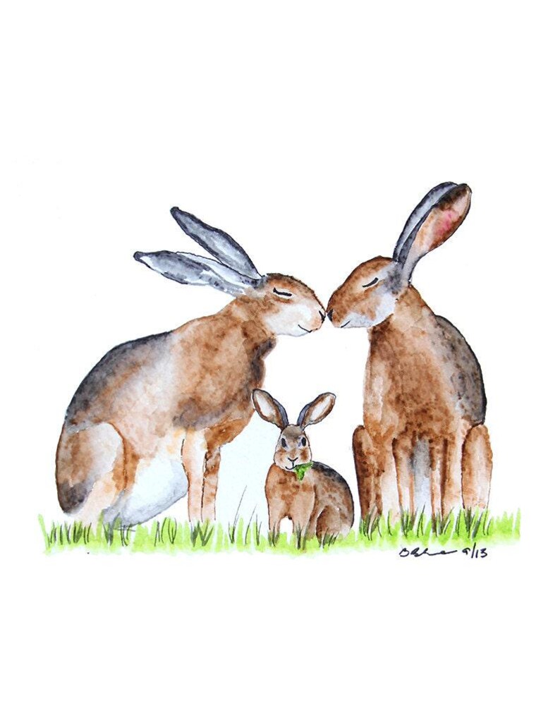 Woodland Animal Family Print Set of 6, Nursery Wall Art image 4