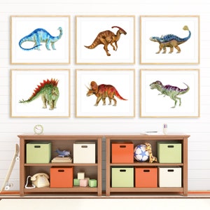 Parasaurolophus Art, Dinosaur Print, Dinosaur Watercolor, Kids Dino Art, Dinosaur Painting, Boy Room Decor, Dinosaur Nursery Art, Dino Decor image 6