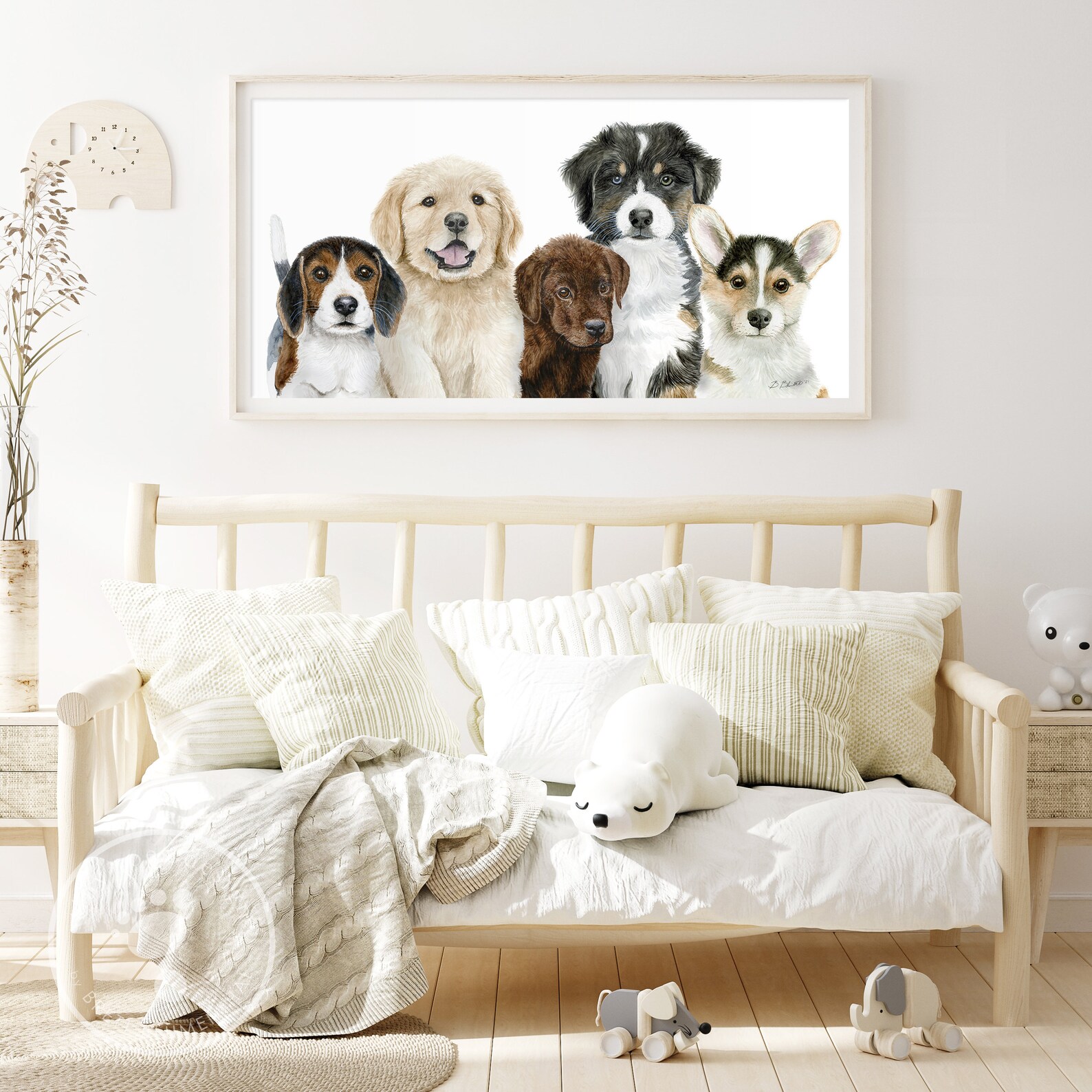 Dog Nursery Decor Animal Nursery Print Puppy Wall Art Pup Etsy